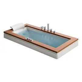 Ванна гідромасажна AURA UNO WOOD Jacuzzi AUR104J0A00 — вид на білому тлі