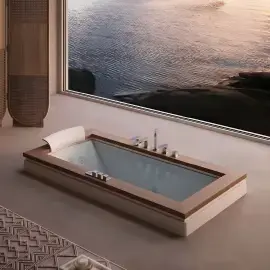 Ванна гідромасажна AURA UNO WOOD Jacuzzi AUR104J0A00 — бічний ракурс