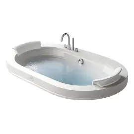 Ванна гідромасажна OPALIA CORIAN Jacuzzi OPA018E0700 + 720210340 — вид на білому тлі