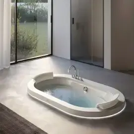 Ванна гідромасажна OPALIA CORIAN Jacuzzi OPA018E0700 + 720210340 — вид спереду