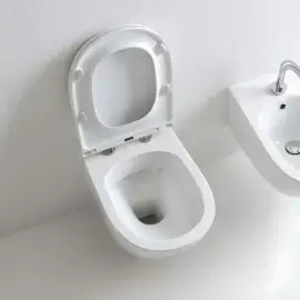 Унітаз підвісний Aquatech Kerasan 3714 01 + 3791 01 Bianco Lucido — бічний ракурс