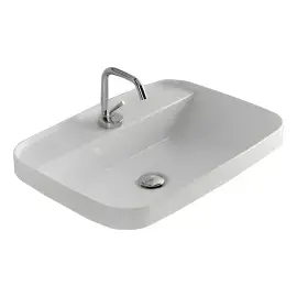 Умивальник Tribeca Kerasan 5140 01 Glossy White — вид на білому тлі