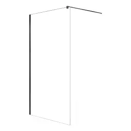 Душова стінка Walk-in Velio New Trendy D-0145B Black 120 х 200 см — вид на білому тлі