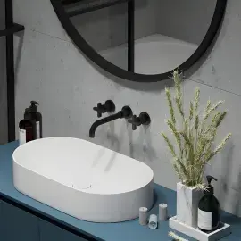 Умивальник Pin NIC Design 001713003 Matt White — бічний ракурс