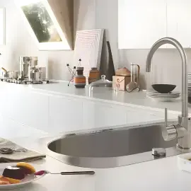Змішувач для кухні Live Nobili LV00133IX Inox — вид спереду