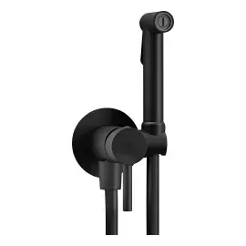 Гігієнічний душ  Tweet Round Mix зі змішувачем та шлангом  ZDUP 110 NO Paffoni ZDUP110NO Matt Black — вид на білому тлі