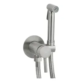 Гігієнічний душ  Tweet Round Mix зі змішувачем та шлангом  ZDUP 110 ST Paffoni ZDUP110ST Steel looking — вид на білому тлі