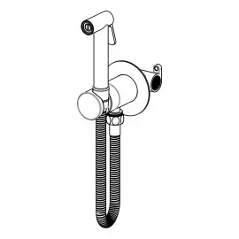 Гігієнічний душ прихованого монтажу  new BIDET KIT із запірним змішувачем Paffoni ZDUP128CR Chrome — бічний ракурс