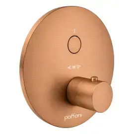 Термостат для душу Compact Box Paffoni CPT013RASP Brushed Copper PVD — вид на білому тлі