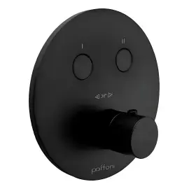 Термостат для душу на 2 споживача  Compact Box Paffoni CPT018NO Matt Black — вид на білому тлі