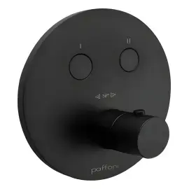 Термостат для душу на 2 споживача  Compact Box Paffoni CPT018NO Matt Black — вид спереду