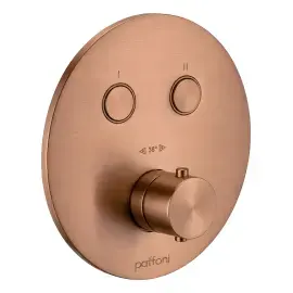 Термостат для душу Compact Box Paffoni CPT018RASP Brushed Copper PVD — вид на білому тлі