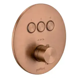 Термостат для душу Compact Box Paffoni CPT019RASP Brushed Copper PVD — вид на білому тлі