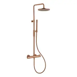 Душова система з термостатом BIRILLO Paffoni ZCOL646KLIQRASP Brushed Copper PVD — вид на білому тлі