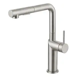 Змішувач для кухні Inox Tech з витяжним виливом Paffoni INOX285AC — вид на білому тлі