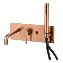 Змішувач для ванни Light Paffoni LIG001RASP Brushed Copper PVD — вид на білому тлі