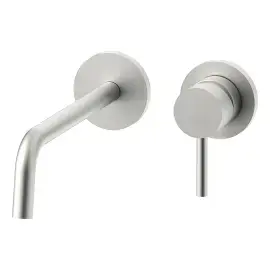 Змішувач для раковини настінний  Light вилив 248 мм Paffoni LIG007ST70 Steel looking — вид на білому тлі