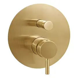 Змішувач для душу  Light Paffoni LIG015HGSP Brushed honey gold — вид на білому тлі
