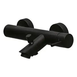 Змішувач для ванни  Light Paffoni LIG022NO Matt Black — вид на білому тлі