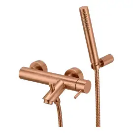 Змішувач для ванни Light Paffoni LIG023RASP Brushed Copper PVD — вид на білому тлі