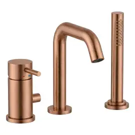 Змішувач для ванни Light Paffoni LIG045RASP Brushed Copper PVD — вид на білому тлі