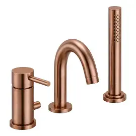 Змішувач для ванни Light Paffoni LIG047RASP Brushed Copper PVD — вид на білому тлі