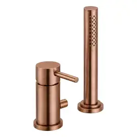 Змішувач для ванни Light Paffoni LIG048RASP Brushed Copper PVD — вид на білому тлі