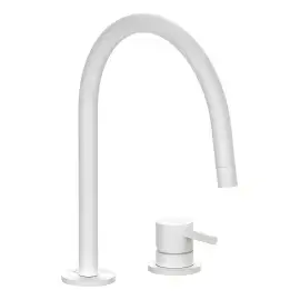Змішувач для раковини  Light з донним клапаном Clic-Clac Paffoni LIG051KBO Matt White — вид на білому тлі