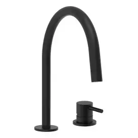 Змішувач для раковини  Light з донним клапаном Clic-Clac Paffoni LIG051KNO Matt Black — вид на білому тлі