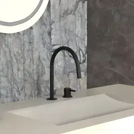 Змішувач для раковини  Light без донного клапана Paffoni LIG051NO Matt Black — вид спереду