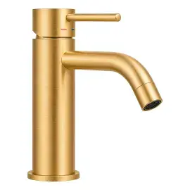 Змішувач для раковини Light Paffoni LIG071KHGSP Brushed honey gold — вид на білому тлі
