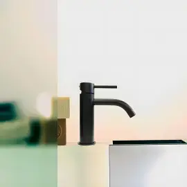 Змішувач для раковини  Light з донним клапаном Clic-Clac Paffoni LIG071KNO Matt Black — вид спереду