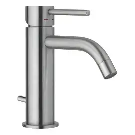 Змішувач для раковини  Light з донним клапаном Paffoni LIG075ST Steel looking — вид на білому тлі