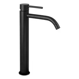 Змішувач для раковини високий  Light з донним клапаном Clic-Clac Paffoni LIG081KNO Matt Black — вид на білому тлі