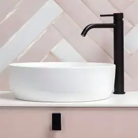 Змішувач для раковини високий  Light з донним клапаном Clic-Clac Paffoni LIG081KNO Matt Black — вид спереду