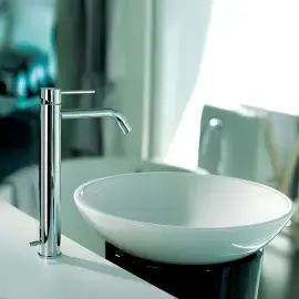 Змішувач для раковини високий  Light з донним клапаном Paffoni LIG085CR Chrome — бічний ракурс