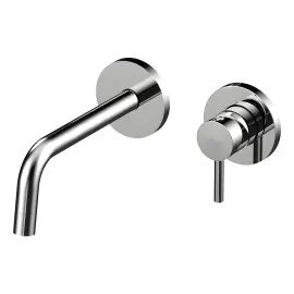 Змішувач для раковини настінний  Light вилив 178 мм Paffoni LIG105CR70 Chrome — вид на білому тлі