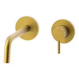 Змішувач для раковини настінний  Light вилив 178 мм Paffoni LIG105HGSP70 Brushed honey gold — вид спереду