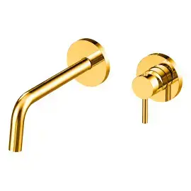 Змішувач для раковини Light Paffoni LIG106HG70 Honey gold — вид на білому тлі