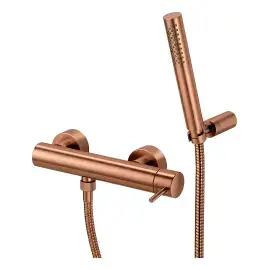 Змішувач для душу Light Paffoni LIG168DRASP Brushed Copper PVD — вид на білому тлі