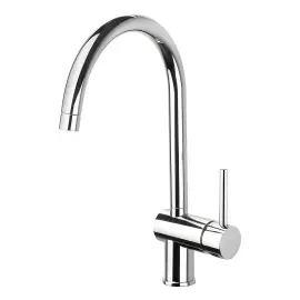 Змішувач для кухні з поворотним виливом  Light Paffoni LIG280CR Chrome — вид на білому тлі