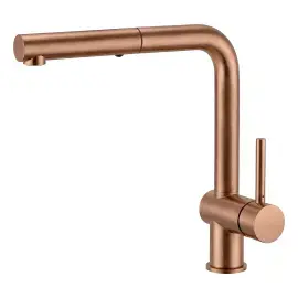 Змішувач для кухні Light Paffoni LIG285RASP-MET Brushed Copper PVD — вид на білому тлі