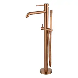 Змішувач для ванни Light Paffoni LIGBOX032RASP Brushed Copper PVD — вид на білому тлі