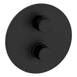 Термостат для душу на 2 споживача  Light Paffoni LIQ018NO Matt Black — вид на білому тлі