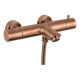 Термостат для ванни Light Paffoni LIQ022RASP Brushed Copper PVD — вид на білому тлі