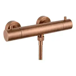 Термостат для душу ECO-STOP Light Paffoni LIQ168ERASP Brushed Copper PVD — вид на білому тлі