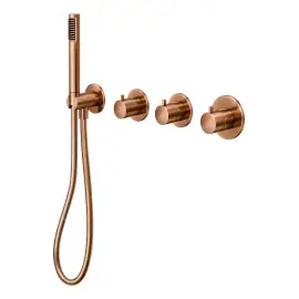 Термостат для душу та ванни Modular Box Paffoni MDE000RASP Brushed Copper PVD — вид на білому тлі