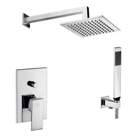 Душова система  Shower прихованого монтажу верхній душ 200х200 мм Paffoni KITEL015CR Chrome — вид на білому тлі