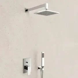 Душова система  Shower прихованого монтажу верхній душ 200х200 мм Paffoni KITEL015CR Chrome — вид спереду