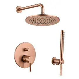 Комплект душової системи Shower Paffoni KITLIG015RASP Brushed Copper PVD — вид на білому тлі